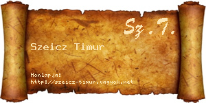 Szeicz Timur névjegykártya